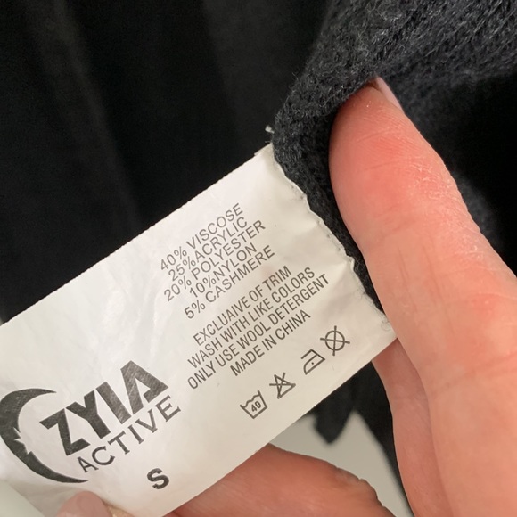 Zyia Sweater Cardigan Hooded Charcoal Size Small - Picture 14 of 14